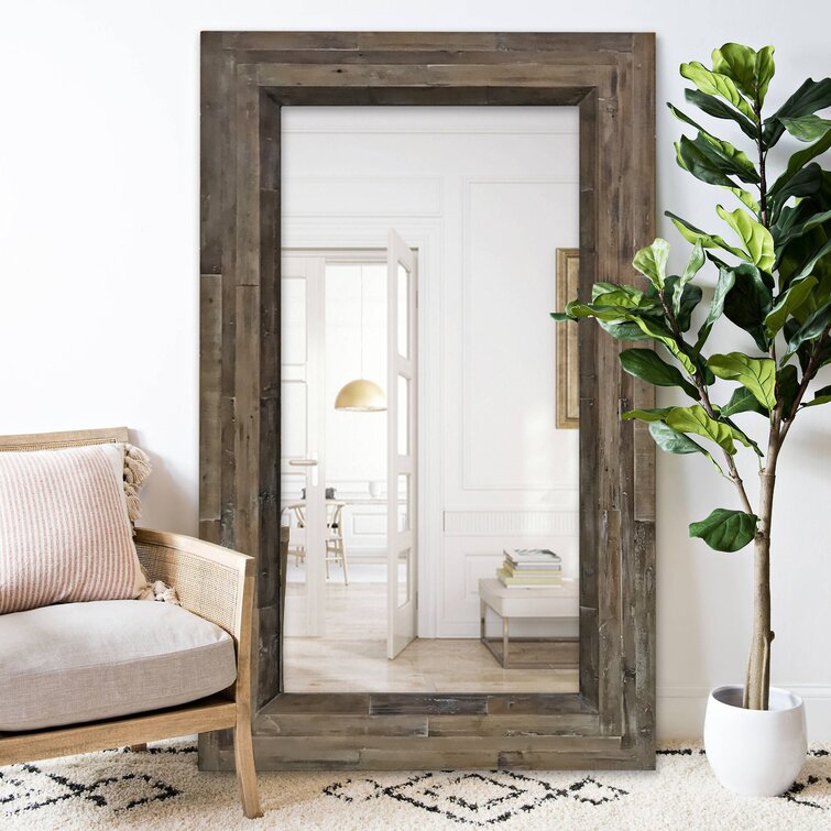 Wood deals floor mirror